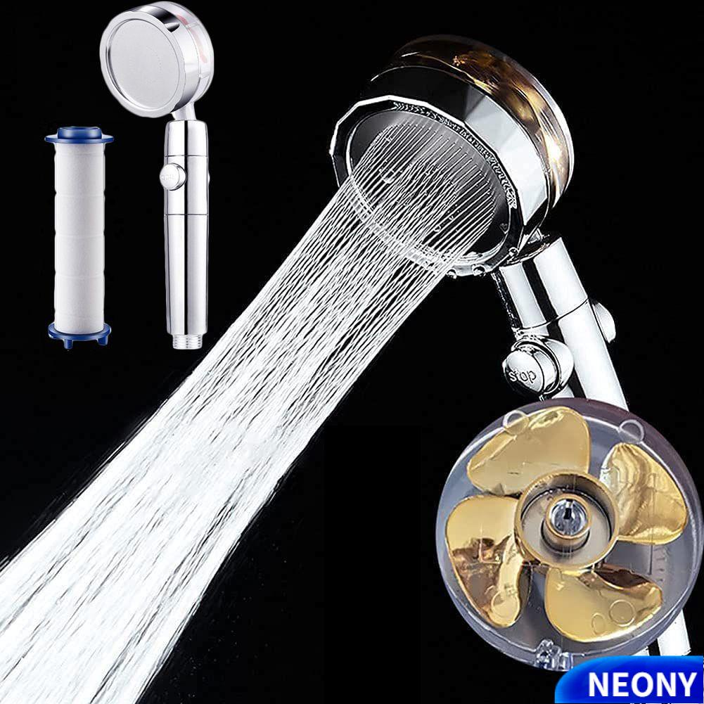 Đầu vòi sen mát xa cầm tay áp suất phun nước xoay 360 độ tiết kiệm nước có công tắc turbo