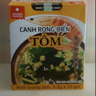 Combo 5 hộp (50 gói) canh rong biển Tôm _ ASUZAC NHẬT BẢN