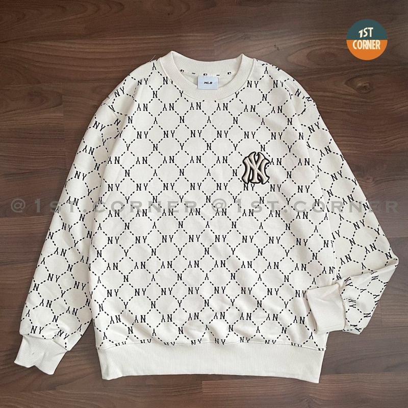Áo Sweater nỉ da cá MLB - MONOGRAM DIAMOND NEW YORK YANKEES