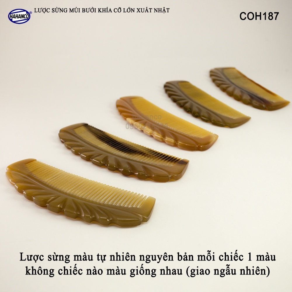 Lược Sừng Múi Bưởi Khía Cỡ Lớn Xuất Nhật HAHANCO (Size: XL-17cm) Chăm Sóc Tóc- COH187
