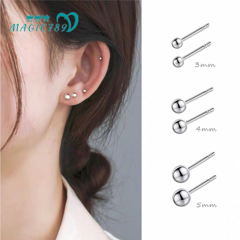 Bông Tai Bạc S925 Đính Hạt Nhỏ Xinh Chống Dị Ứng Thời Trang Cho Nữ