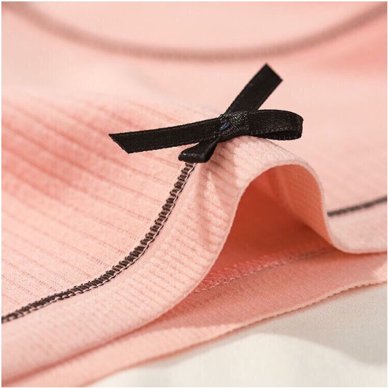 COMBO5 Quần lót nữ cotton gân tăm viền đen điệu đà phối viền đen đính nơ xinh BIKINI chip kháng khuẩn thoáng mát LOTNU01