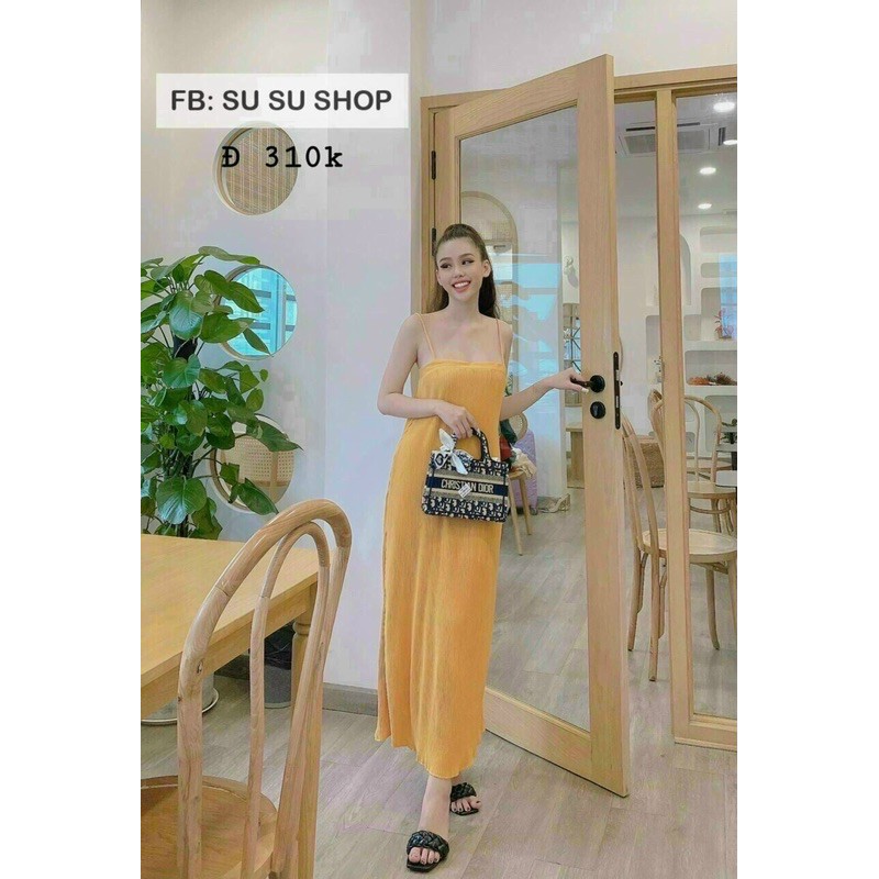 [ 7 màu ] Đầm hai dây xếp li cột lưng, chất đẹp | BigBuy360 - bigbuy360.vn