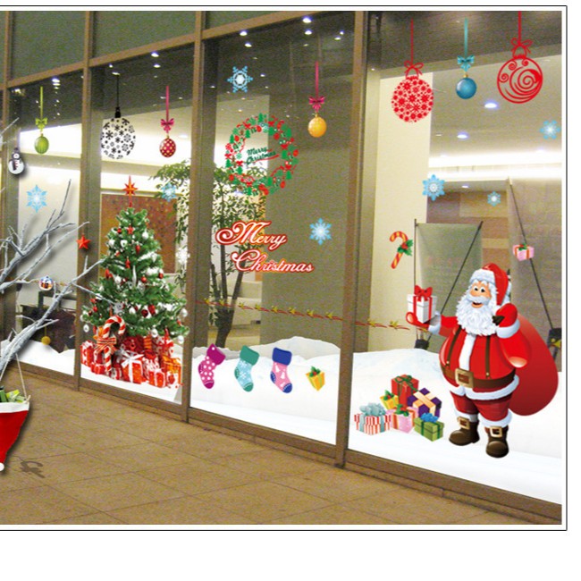 Tranh decal dán tường GIÁNG SINH VUI VẺ trang trí phòng khách, cửa hàng - Decal dán tường