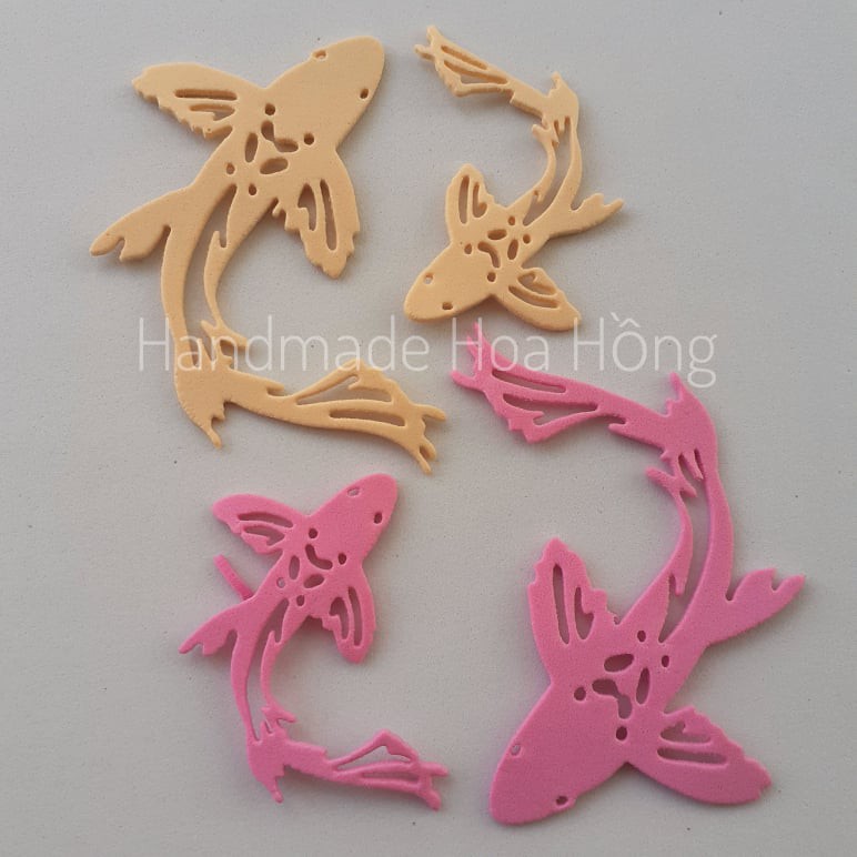 12 hình con cá KOI bằng giấy xốp mầm non 2mm, có 2 size - Hình trang trí lớp học, trang trí thiệp, scrapbook, bookmark