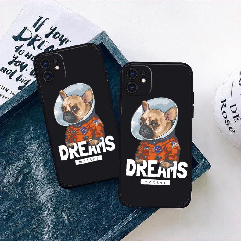 Ốp lưng iphone hình Bull Dog Dream cute B05 dẻo cạnh vuông bảo vệ camera 7plus/8plus/x/xs/xsmax/11/12/13/14/pro/promax