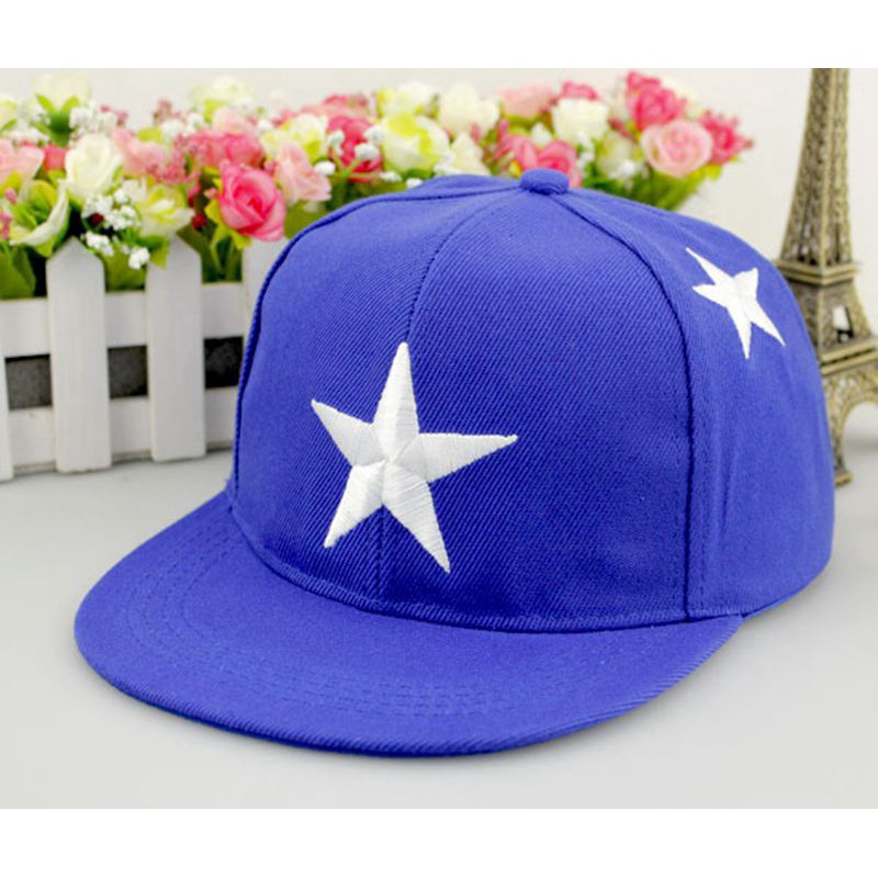 5-13Yrs Kid's Baseball Caps Embroidery Star Flat Brim Hats Adjustable Boys Fashion Hip Hop Ball Cap
