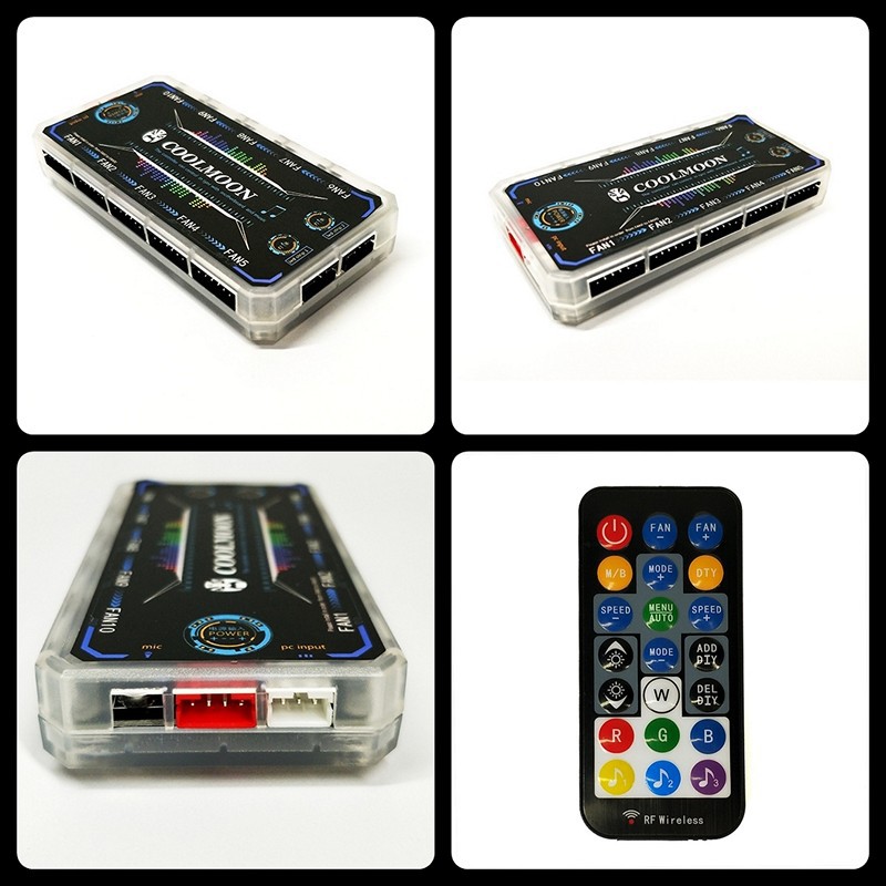 HUB Aura Sync RGB Coolmoon cho Fan Led RGB và đèn Led RGB