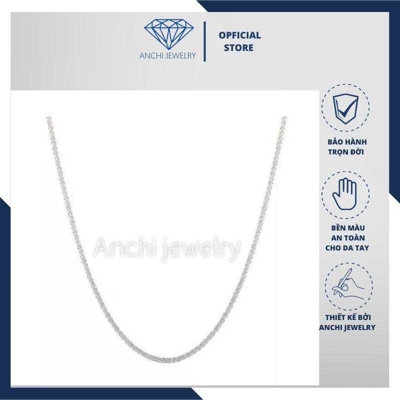 Dây chuyền xù trơn không mặt, chuẩn bạc 925 cao cấp sáng đẹp - Anchi jewelry
