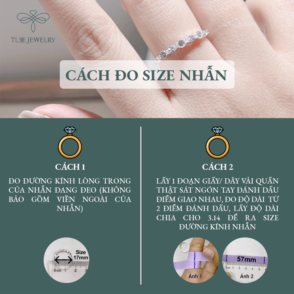 Nhẫn bạc nữ TLEE Gavia nạm đá lấp lánh cao cấp NCJ A0158