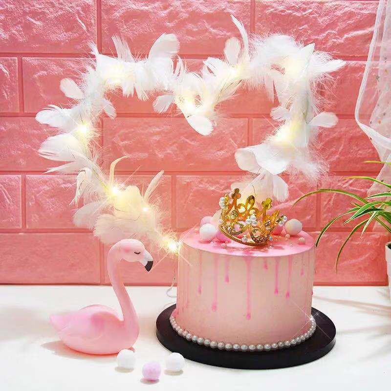 Lông Vũ Trái Tim Trang Trí Bánh Kem Sinh Nhật