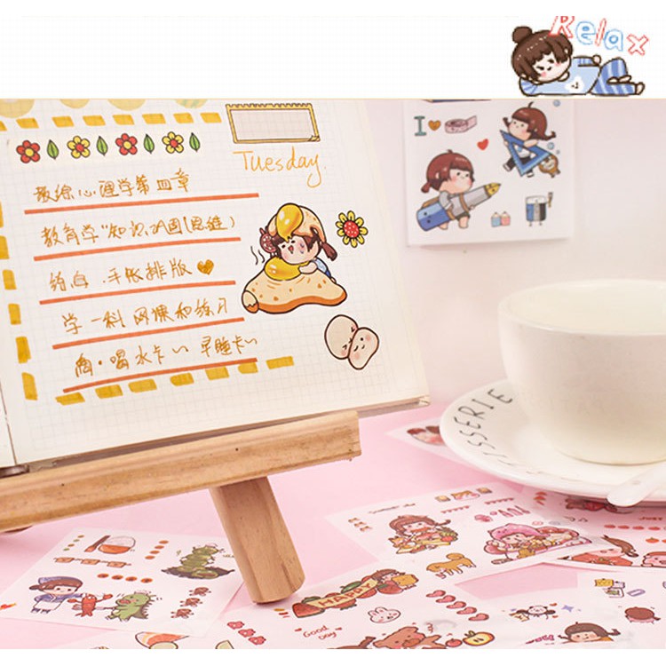 Set 25 tờ sticker siu cute dán trang trí, không trùng hình