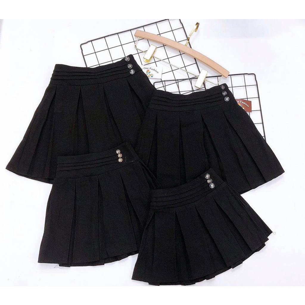 Chân váy xếp ly 3 cúc