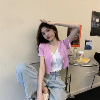 Áo croptop len 2 lớp Ulzang