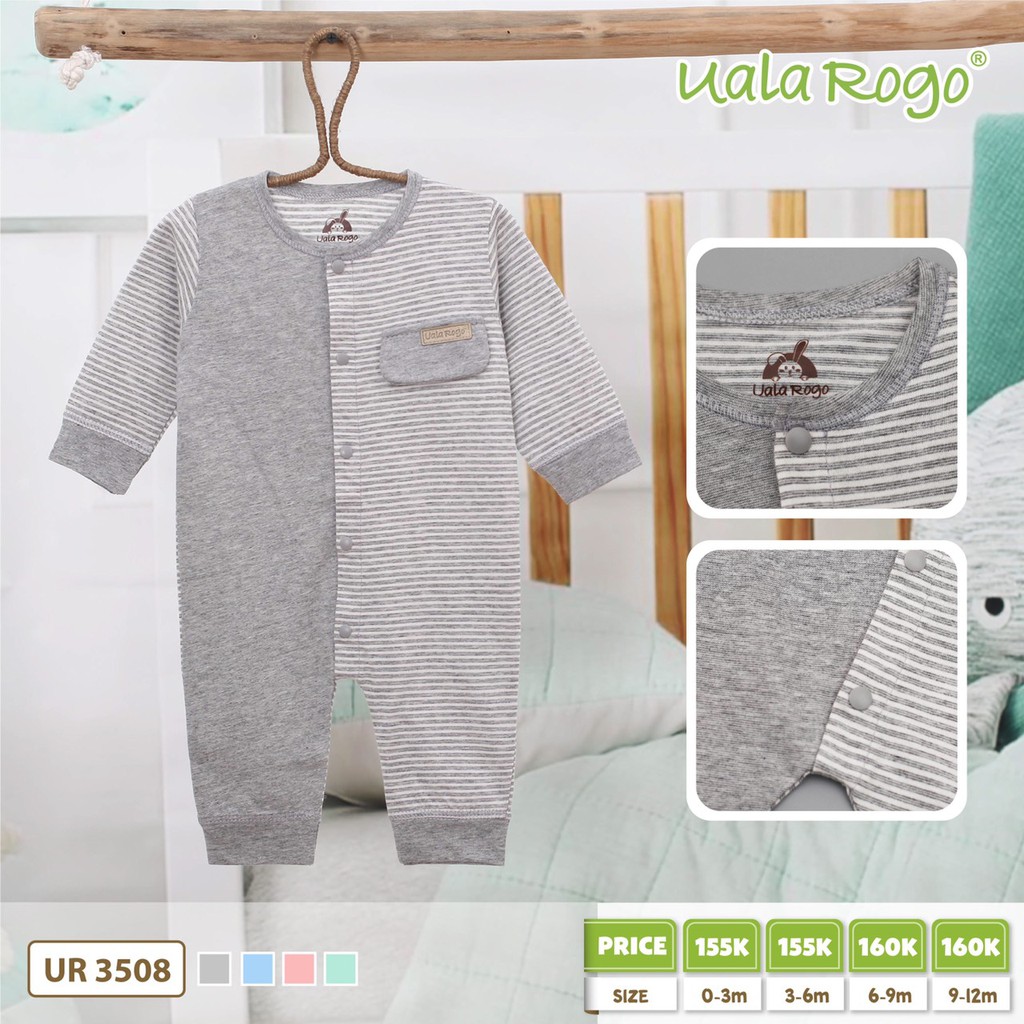 [SALE XẢ] Body dài tay cotton kẻ ngang Uala Rogo