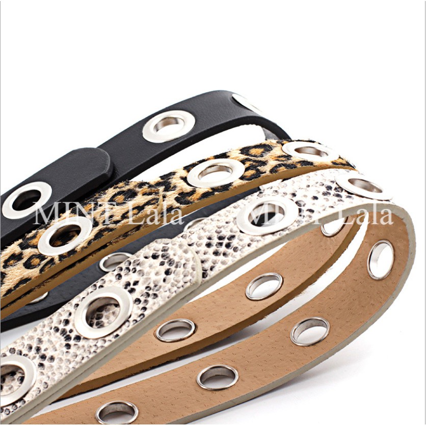 Thắt Lưng Kèm Chain Một Hàng Lỗ Cá Tính Loại Xịn