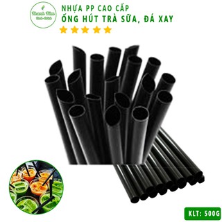 Ống Hút Trà Sữa| Ống Hút Đá Xay |Ống Hút Sinh Tố (500g) Kích Cỡ (D6, D8, D12) Màu Đen/Trắng SIÊU SẠCH   - ThanhTamFood
