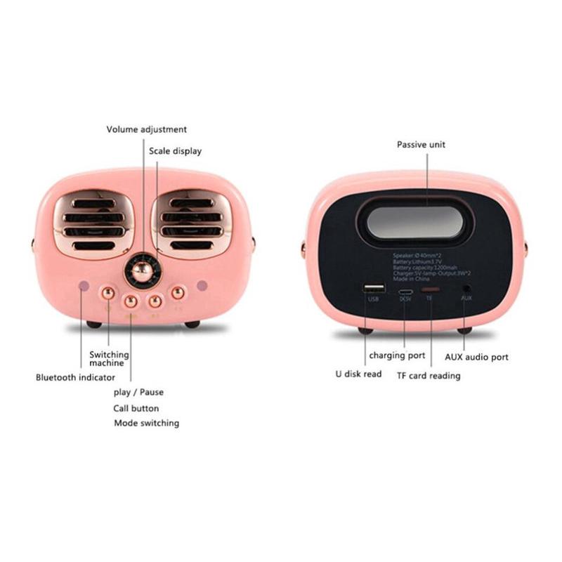 Loa mini Bluetooth không dây Retro HM12
