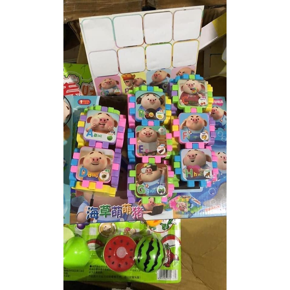 Bộ Đồ Chơi Xếp Hình Lợn - Đồ Chơi Xếp Hình Thú Ngộ Nghĩnh Cho Bé