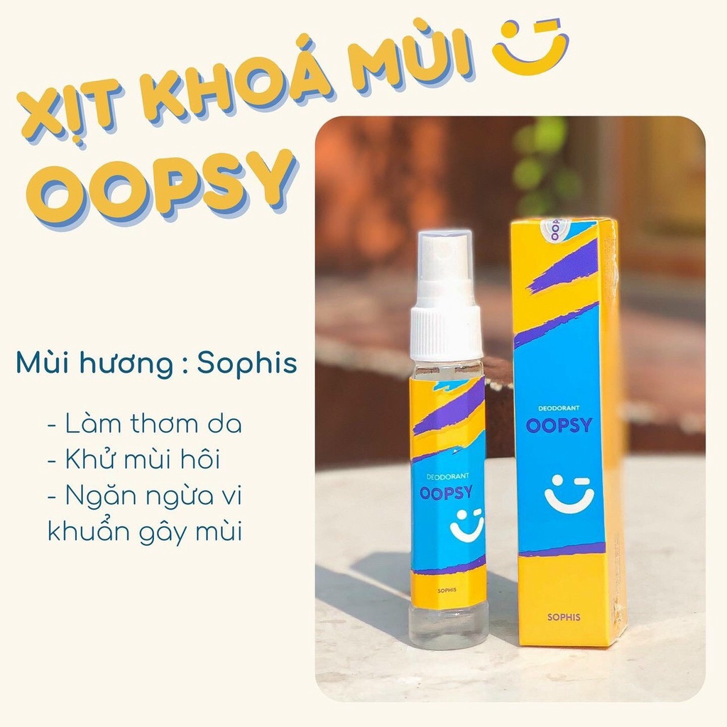 Xịt khử mùi toàn thân Oopsy Sophis/ Passion hương nước hoa dưỡng trắng da sáng mịn đều màu phân phối độc quyền 30ml