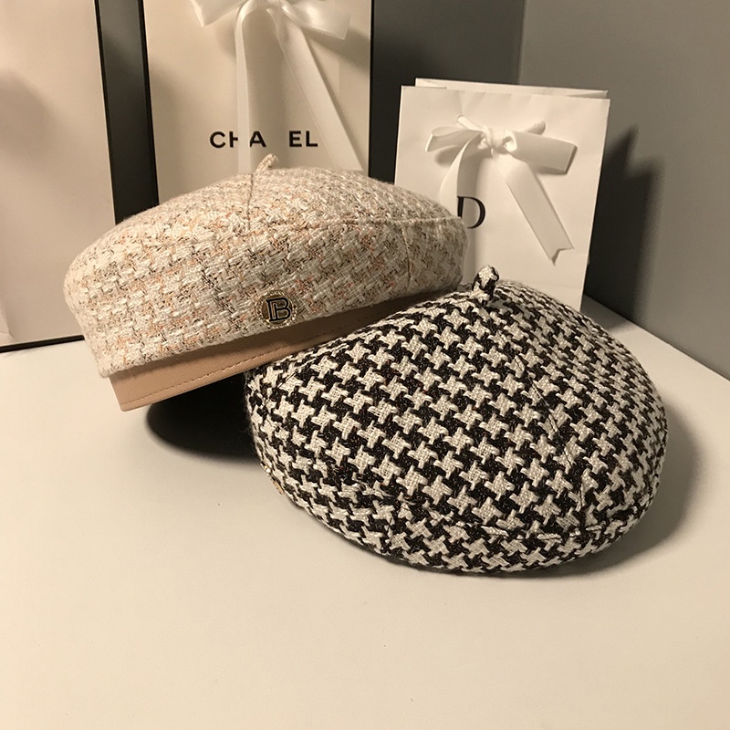 Nón Beret dạ nữ - mũ nồi len thu đông thời trang Hàn Quốc có dây rút - Nalita shop