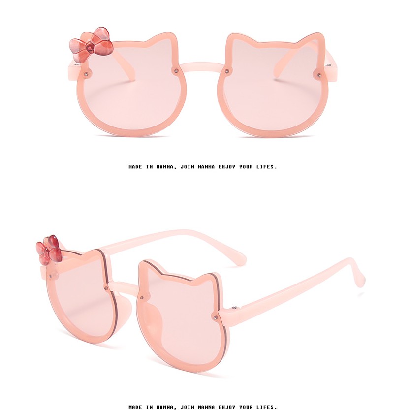 Kính mát chống tia UV400 hình mèo dễ thương cho bé