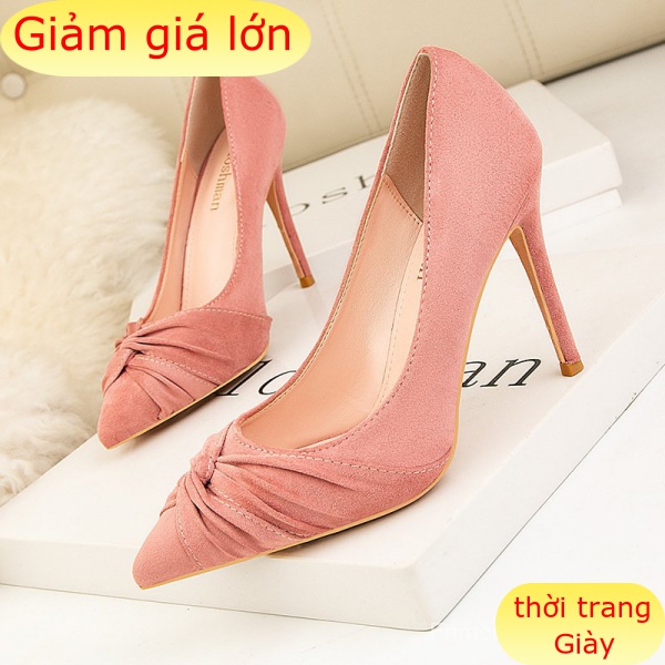 Giày Cao Gót 10cm Mũi Nhọn Phong Cách Hàn Quốc Cho Nữ