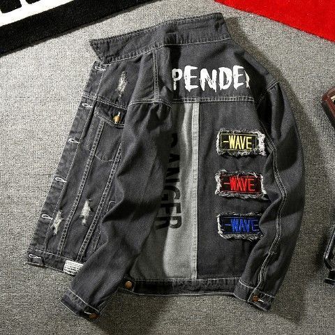 Áo Khoác Denim Kẻ Sọc Nhiều Màu Sắc Phong Cách Hàn Quốc Cho Nam Giới