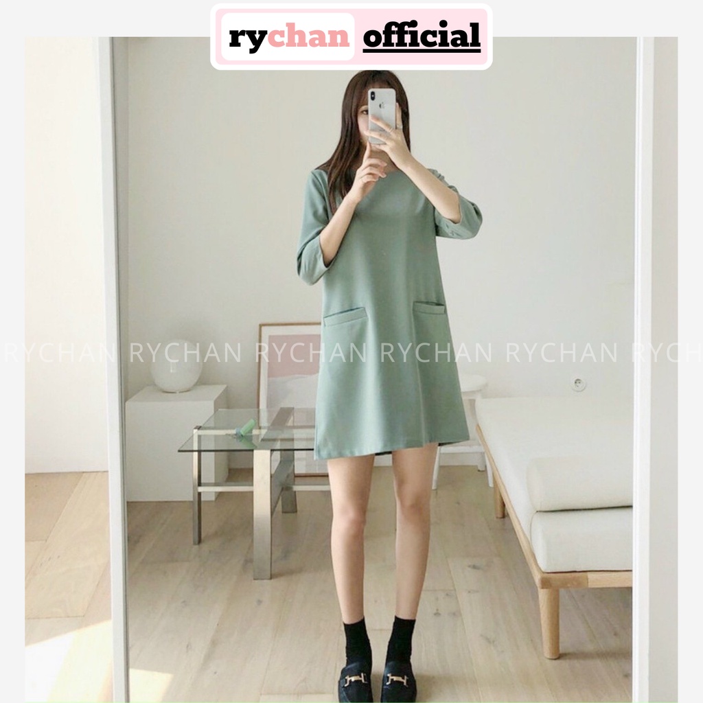 Đầm Suông Mint Tay Lở Hai Túi - DS961