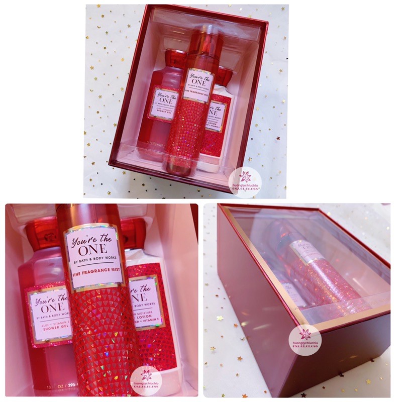 Set Body mist + lotion + gel tắm fullsize Bath and body works  Warm Vanilla sugar, a thousand wishes, rose, gingham