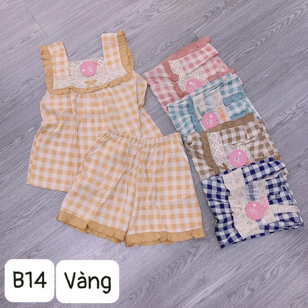 Bộ mặc nhà vải đũi lạnh mềm mát, có size 38-85kg mã B14