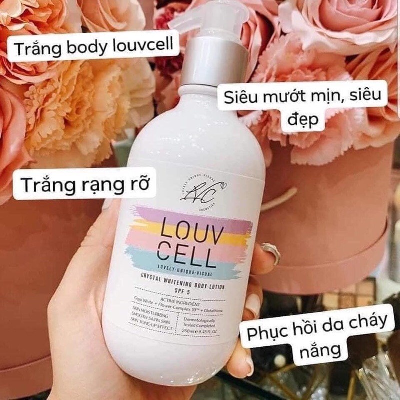 Kem dưỡng ẩm trắng da Body Louv Cell Crystal Whitening Body Lotion Hàn Quốc