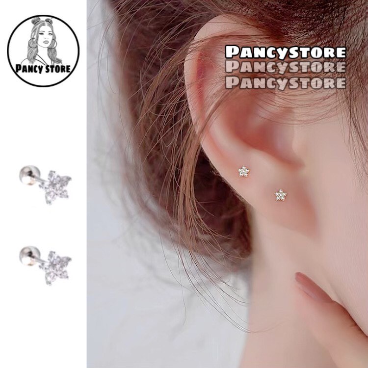 bông tai khuyên tai hoa đá nhỏ siêu bền không gỉ