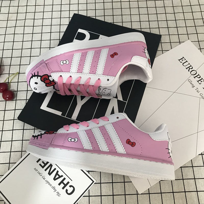 HELLOKITTY Giày Lười Nữ In Hình Mèo Hello Kitty Dễ Thương