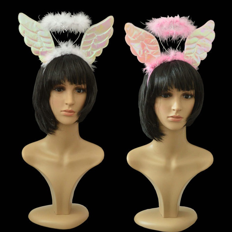 Băng Đô Cài Tóc Hình Đôi Cánh Thiên Thần Hoạt Hình Dễ Thương Dùng Hóa Trang Tiệc Halloween Cho Bé Gái