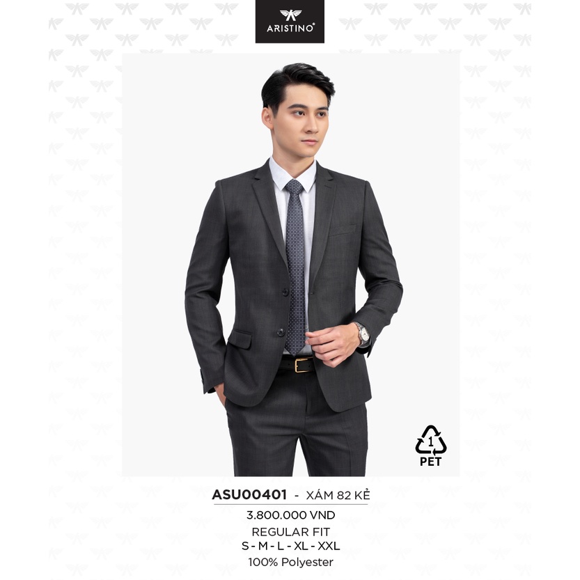 BỘ SUIT ARISTINO CAO CẤP form dáng Regular Fit suông vừa ASU00401