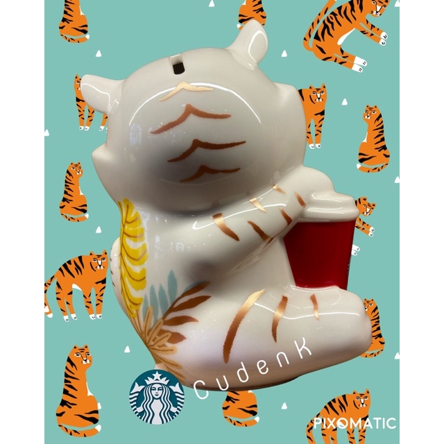 Ống Heo Đất Hình Cọp Starbucks - Ly Bình Starbucks