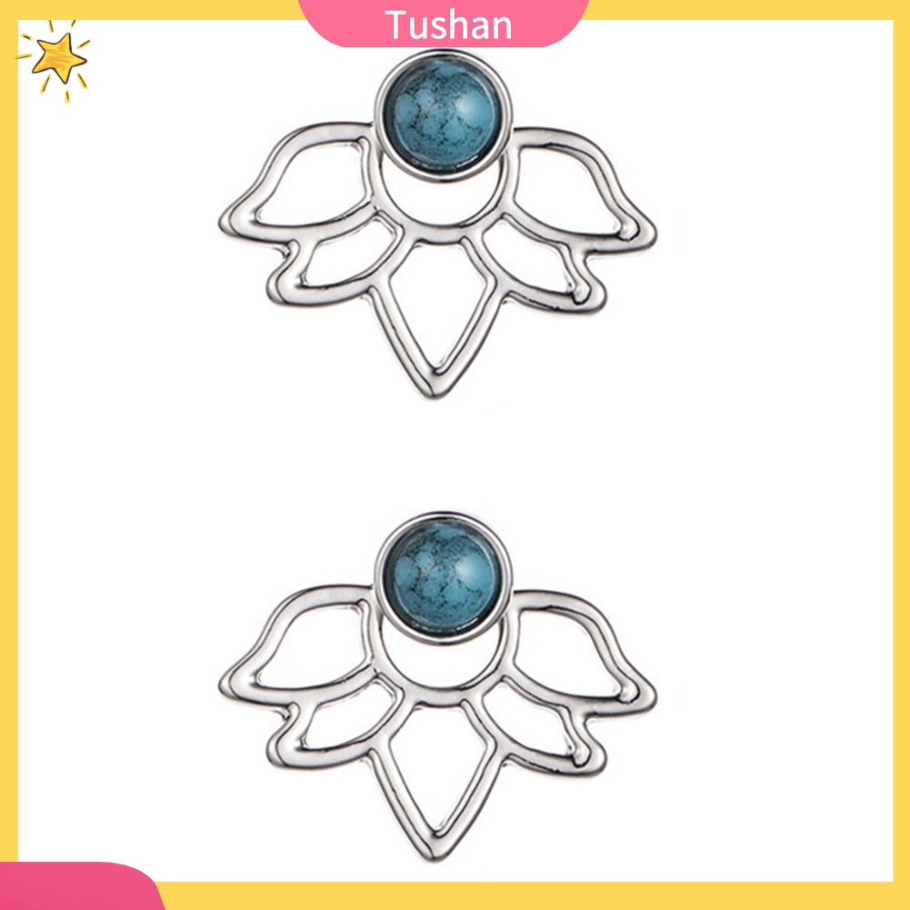 Hoa tai kiểu dáng hoa sen phong cách boho thời trang cho nữ