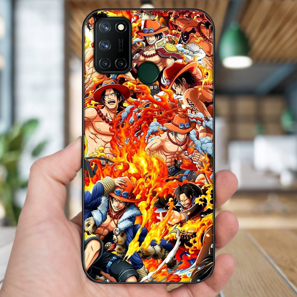 Ốp lưng Realme C17, 7i viền đen in hình Ace One Piece