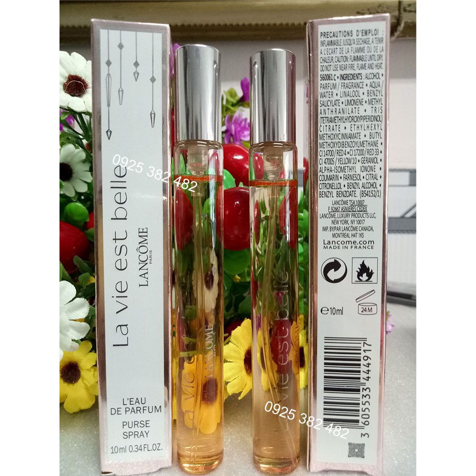 NƯỚC HOA MINI LANCOME LA VIE EST BELLE - 10ML -Nữ Tính Sành Điệu Tươi Trẻ Ngọt Ngào.