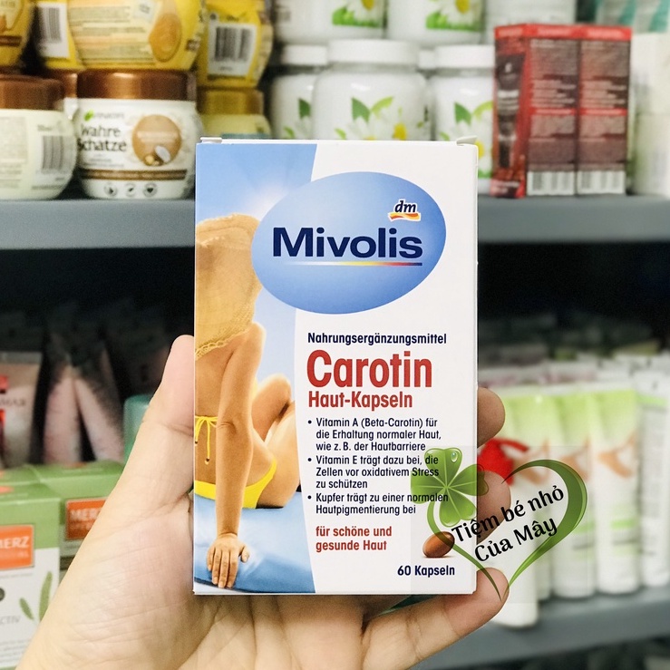 Viên uống chống nắng Mivolis Carotin 60 viên nội địa Đức -Đủ Bill