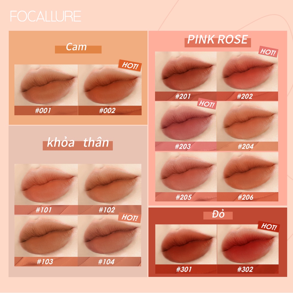 [Hàng mới về] Son kem Focallure tông nhung lì mềm mại