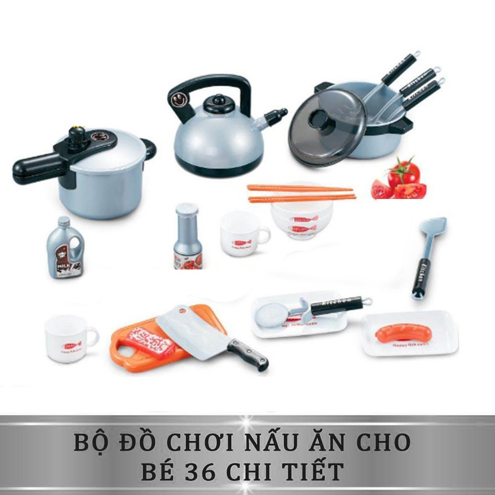 ĐỒ CHƠI MÔ PHỎNG TẬP NẤU ĂN 36 MÓN CHO BÉ YÊU