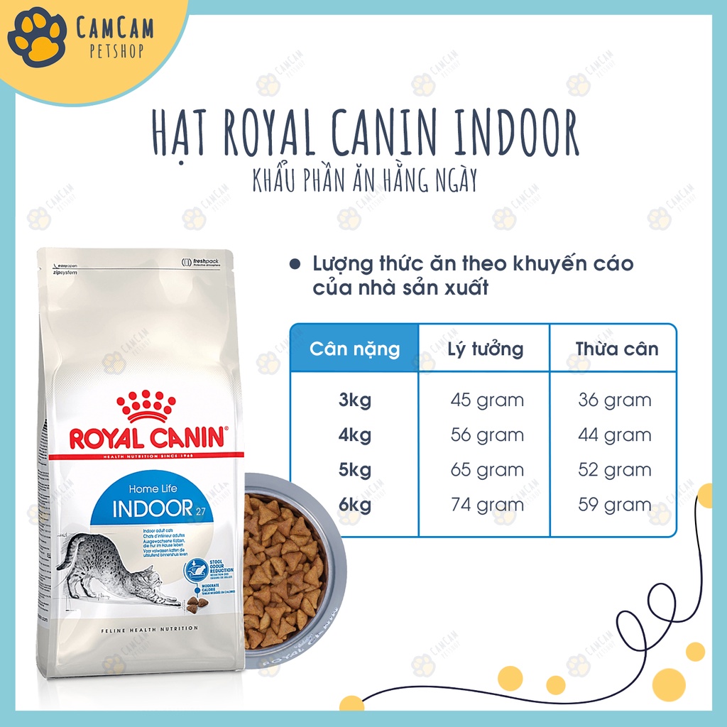 Thức ăn hạt cho mèo Royal Canin Indoor Gói 2kg - Hạt Royal Canin Indoor, Thức ăn khô cho mèo