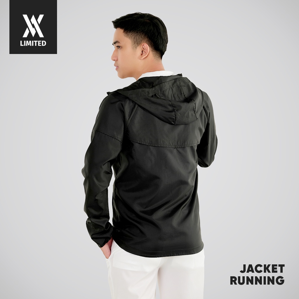 Áo khoác thể thao nam nữ chống tia UV, Black Jacket Running, đen cá tính, mỏng nhẹ, kháng nước, chống UV+