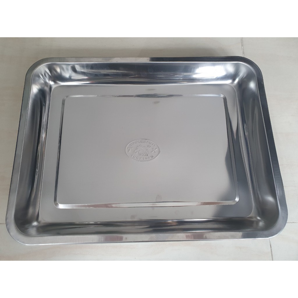 Khay inox dày 30 x 40 x 5 cm ( khay sâu)