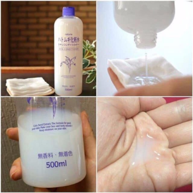 Nước hoa hồng toner ý dĩ Naturie Skin Conditioner Lotion 500ml Nhật Bản
