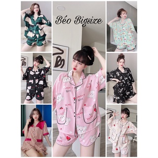 Đồ Bộ Pỵama Cánh Dơi Bigsize -Béo Bigsize 50-100kgCao Cấp Mặc Nhà  Đẹp Chất  Satin Mát
