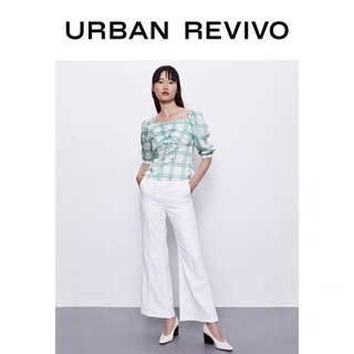 Áo lụa kẻ xanh Urban Revivo