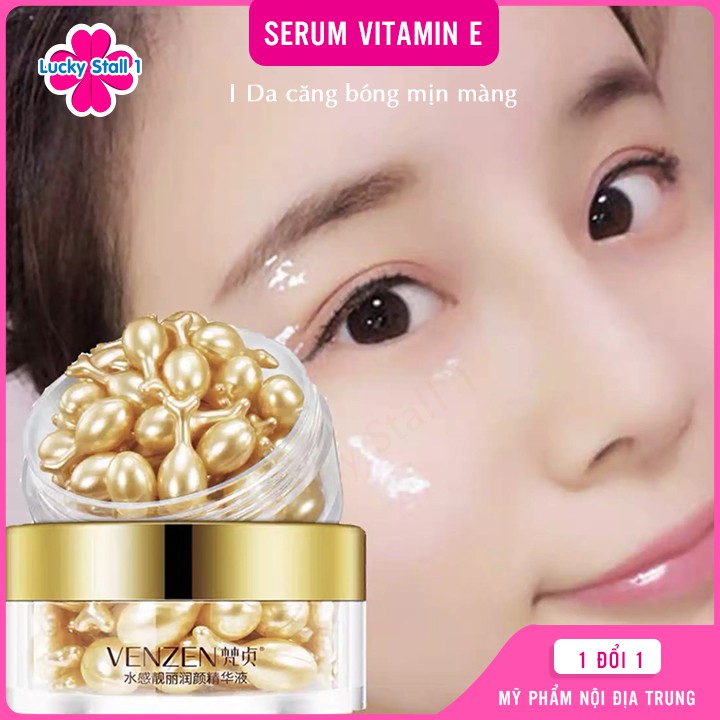 Vitamin E VENZEN Dưỡng Da Mịn Màng Căng Bóng - Mặt nạ VENZEN dạng viên cung cấp collagen dưỡng ẩm thu nhỏ lỗ chân lông